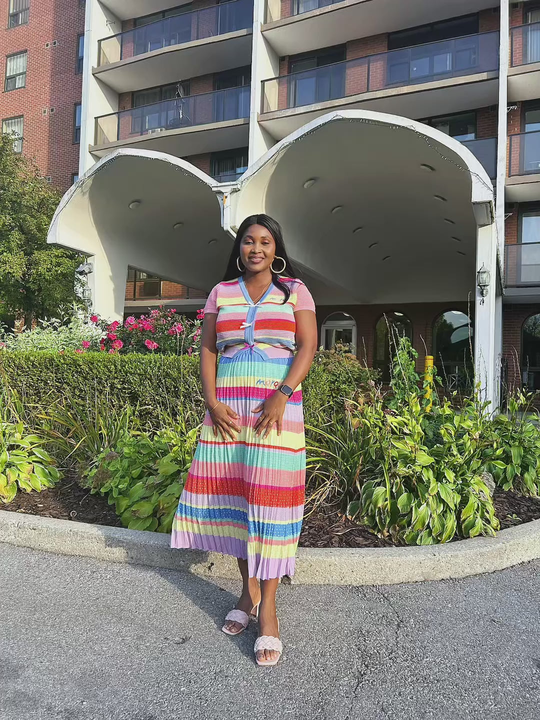 Luxury multi color two piece (skirt and top)