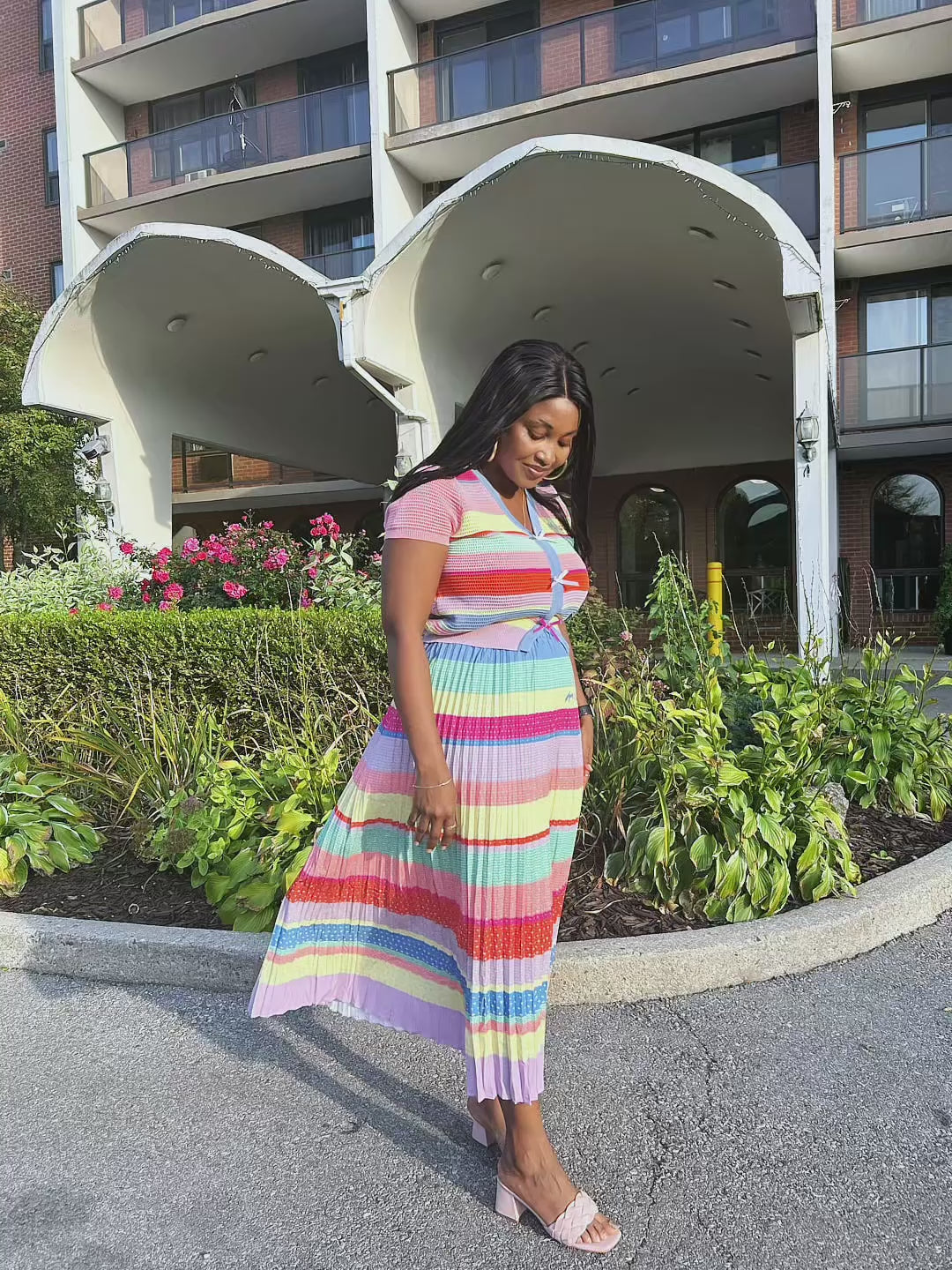 Luxury multi color two piece (skirt and top)