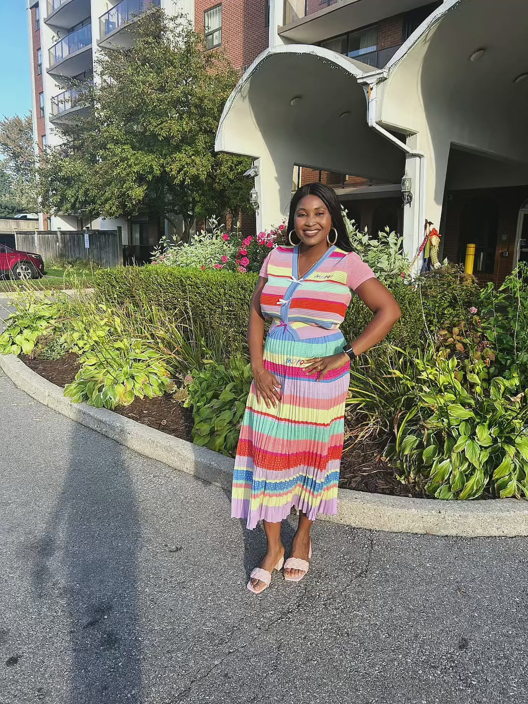 Luxury multi color two piece (skirt and top)